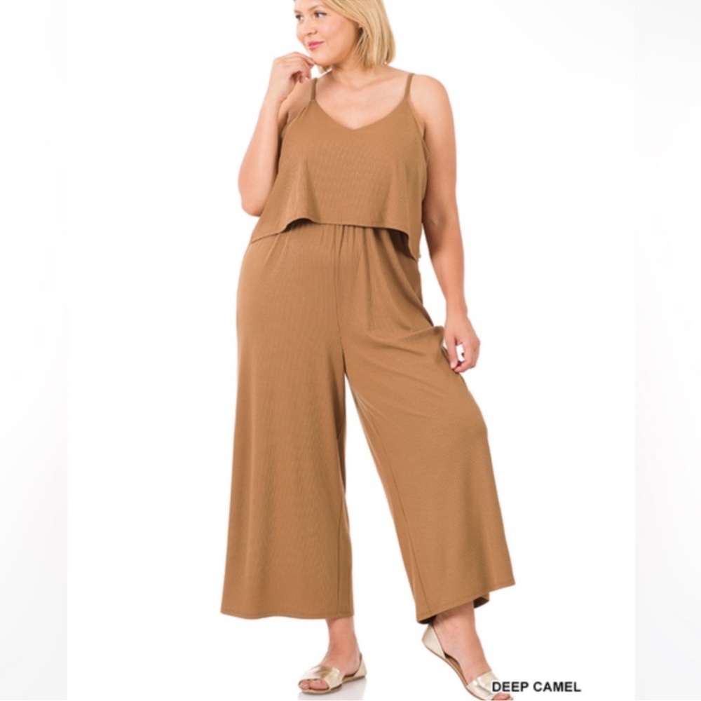 Zenana Deep Camel Jumpsuit